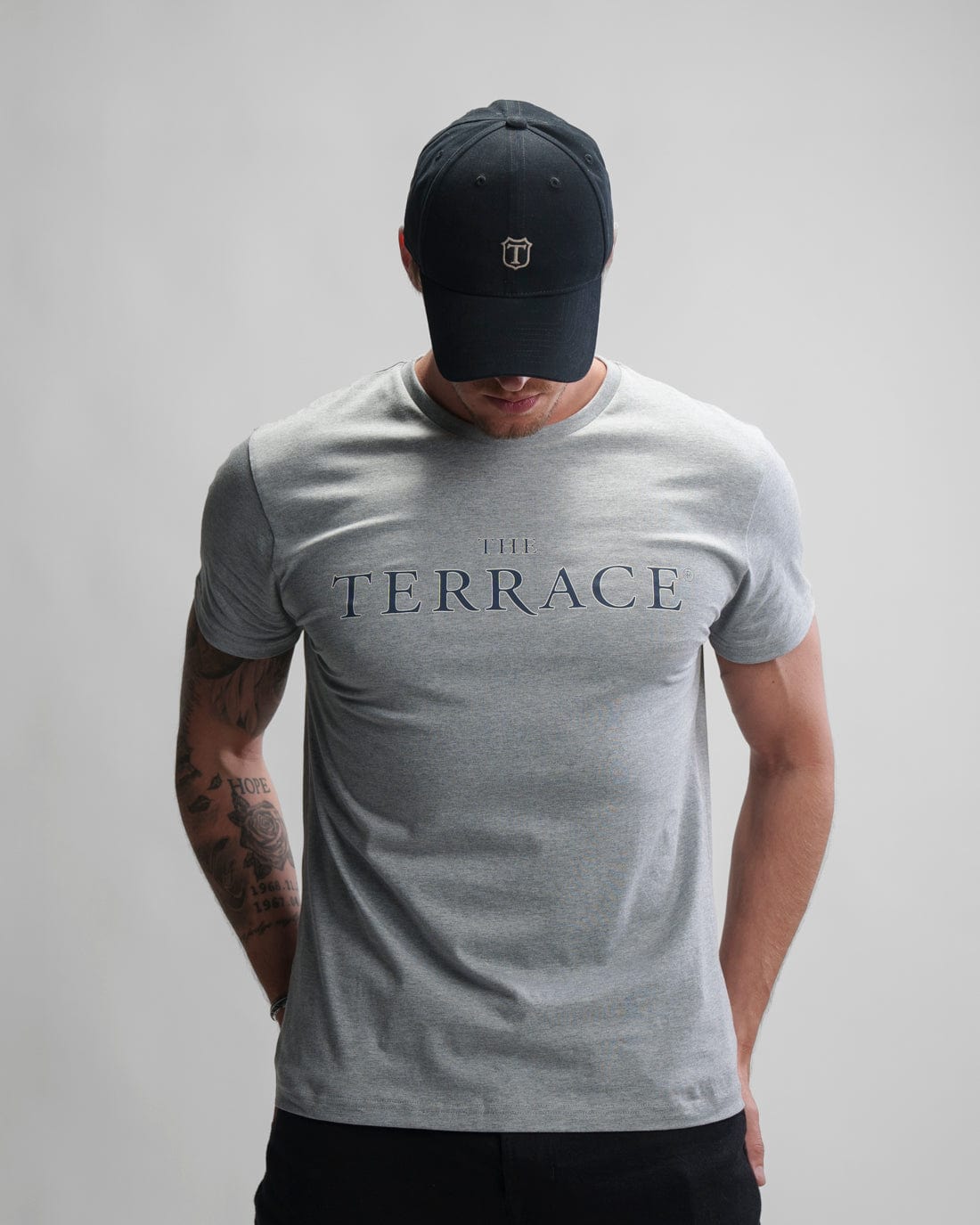 Originale Fervor T-shirt Grey Melange Model Front